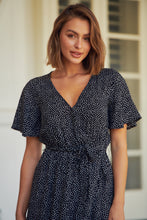 Load image into Gallery viewer, Joanna Black Spot Maxi Dress