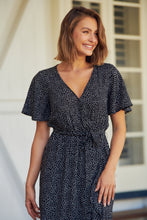 Load image into Gallery viewer, Joanna Black Spot Maxi Dress