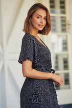 Load image into Gallery viewer, Joanna Black Spot Maxi Dress