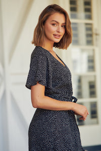Joanna Black Spot Maxi Dress
