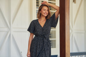Joanna Black Spot Maxi Dress