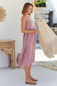 Lucille S/less Pink Floral Maxi Dress