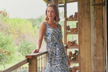 Load image into Gallery viewer, Mallory Blue Animal Print Maxi Dress