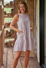 Load image into Gallery viewer, Jovie Sleeveless Gingham Beige Tiered Dress