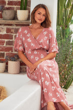Load image into Gallery viewer, California Pink Floral Print Maxi Dress