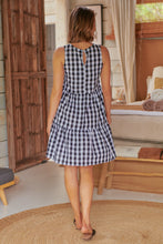 Load image into Gallery viewer, Jovie Sleeveless Gingham Black Tiered Dress