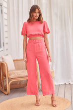 Load image into Gallery viewer, Alina Watermelon Top and Belted Pant Set