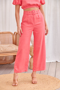 Alina Watermelon Top and Belted Pant Set