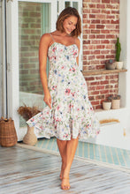 Load image into Gallery viewer, Tommy Shirred White Floral Singlet Evening Dress