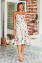 Load image into Gallery viewer, Tommy Shirred White Floral Singlet Evening Dress