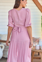 Load image into Gallery viewer, Elloise Pink Musk 3/4 Length Sleeve Wrap Maxi Dress