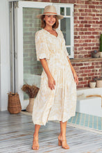 Load image into Gallery viewer, Pippa Half Sleeve White Paisley Print Maxi Dress