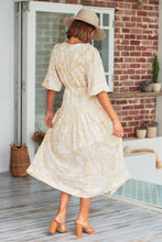 Load image into Gallery viewer, Pippa Half Sleeve White Paisley Print Maxi Dress