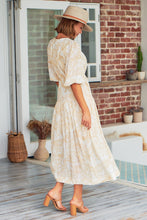 Load image into Gallery viewer, Pippa Half Sleeve White Paisley Print Maxi Dress