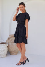 Load image into Gallery viewer, Brooklyn Frill Sleeve Black Linen Dress