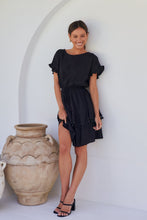 Load image into Gallery viewer, Brooklyn Frill Sleeve Black Linen Dress