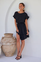 Load image into Gallery viewer, Brooklyn Frill Sleeve Black Linen Dress