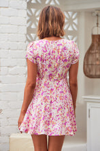 Load image into Gallery viewer, Ellie Lemon/Purple Floral Summer Cap Sleeve Dress