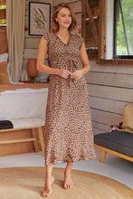 Load image into Gallery viewer, Trissa Animal Tan Print Maxi Dress