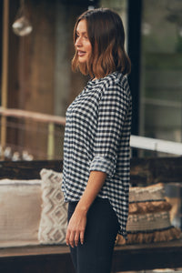 Peyton Black Check Rolled Sleeve Shirt