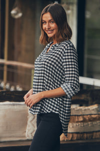 Peyton Black Check Rolled Sleeve Shirt