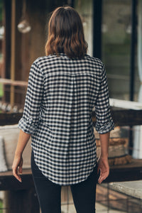 Peyton Black Check Rolled Sleeve Shirt