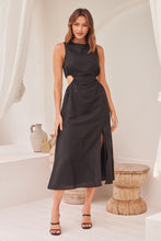 Load image into Gallery viewer, Jackson Black Faux Linen Cutout Dress