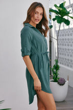 Load image into Gallery viewer, Squire Green Long Sleeve Shirt Dress