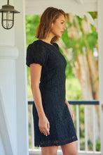 Load image into Gallery viewer, Cerro Black Lace Puff Sleeve Evening Dress