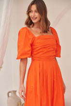 Load image into Gallery viewer, Whitney Orange Puff Sleeve Maxi Dress