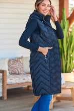 Load image into Gallery viewer, Aspen Sleeveless Black Long Puffer Vest