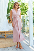 Load image into Gallery viewer, Trissa Pink Faux Linen Maxi Dress