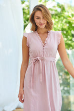 Load image into Gallery viewer, Trissa Pink Faux Linen Maxi Dress