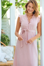 Load image into Gallery viewer, Trissa Pink Faux Linen Maxi Dress
