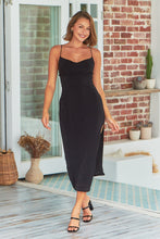 Load image into Gallery viewer, Cowl Black Shimmer Evening Dress
