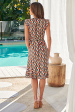 Load image into Gallery viewer, Maggie Orange Multi Floral Midi Dress