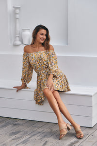 Marley Yellow Floral Tie Short Dress