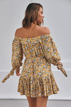 Load image into Gallery viewer, Marley Yellow Floral Tie Short Dress