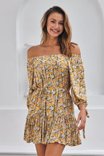 Load image into Gallery viewer, Marley Yellow Floral Tie Short Dress