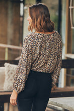 Load image into Gallery viewer, Katie Leopard Light Brown Drawstring Top