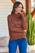Load image into Gallery viewer, Sophie High Neck Rust Knit Jumper