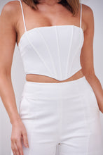 Load image into Gallery viewer, Camille Bustier White Crop Top