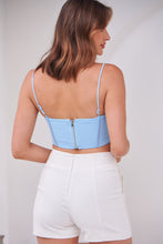 Load image into Gallery viewer, Camille Bustier Baby Blue Crop Top