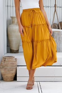 Bee Mustard Maxi Skirt