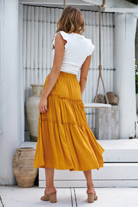 Bee Mustard Maxi Skirt