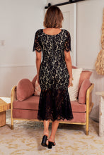 Load image into Gallery viewer, Brook Black Lace Fishtail Evening Dress