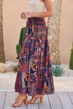 Load image into Gallery viewer, Fleur Navy/Pink Bohemian Print Maxi Skirt