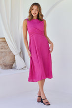 Load image into Gallery viewer, Kendra Sleeveless Pink Knot Front Evening Dress