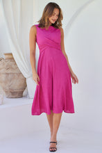 Load image into Gallery viewer, Kendra Sleeveless Pink Knot Front Evening Dress