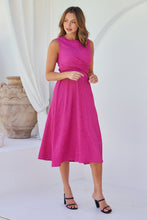 Load image into Gallery viewer, Kendra Sleeveless Pink Knot Front Evening Dress